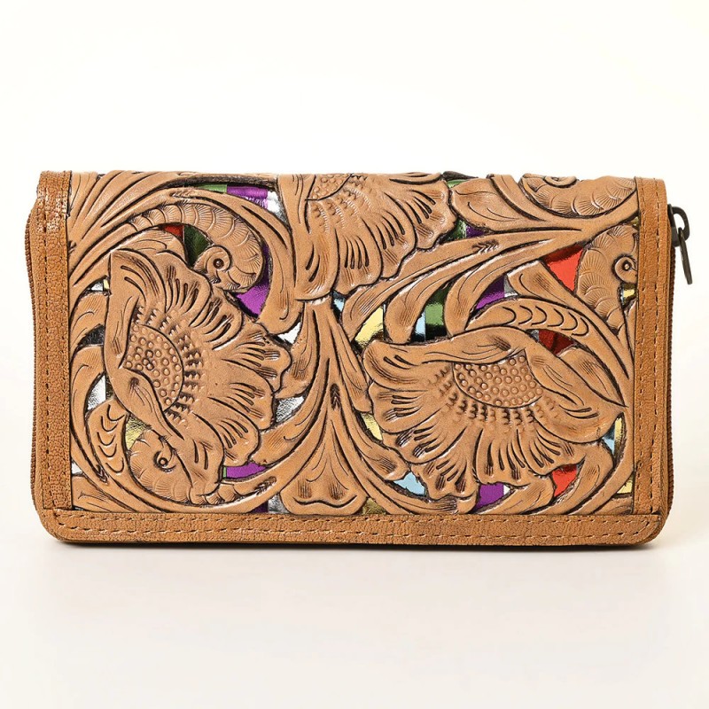 Western Hand Tooled Leather Wallet