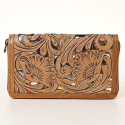 Western Hand Tooled Leather Wallet