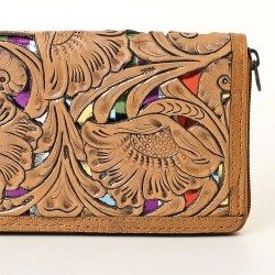 Western Hand Tooled Leather Wallet