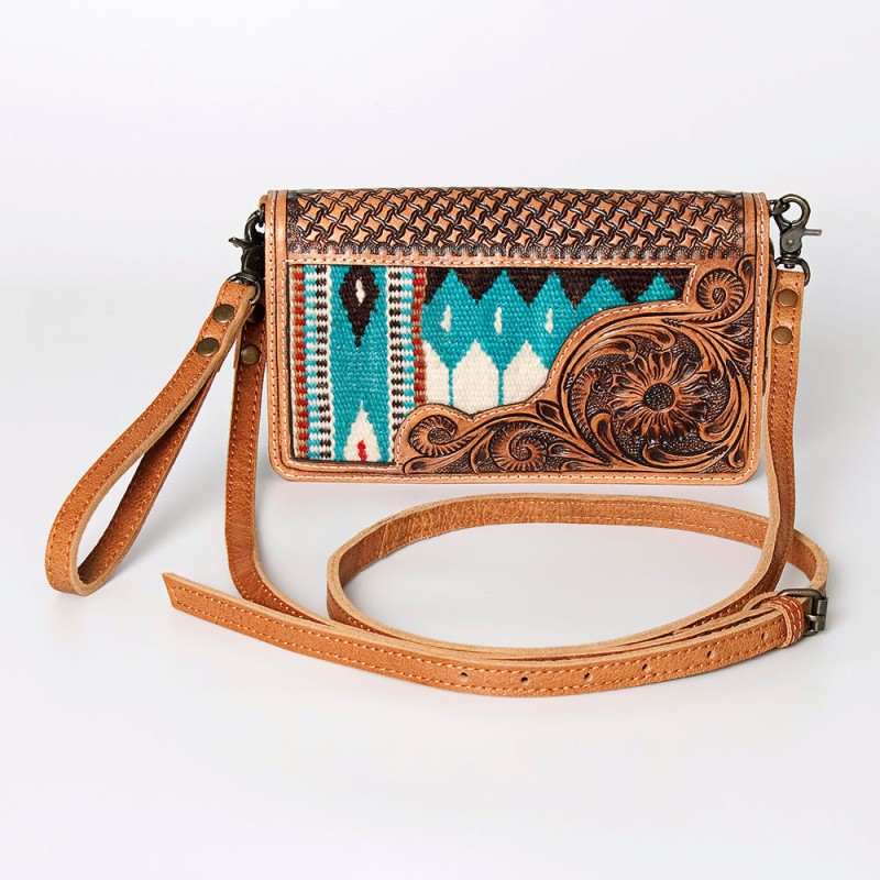 Leather Crossbody Wallet Purse