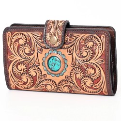 Genuine Leather Floral Wallet