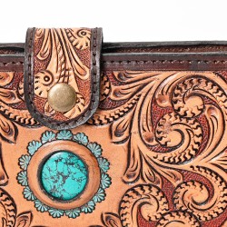 Genuine Leather Floral Wallet