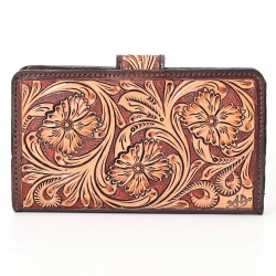 Genuine Leather Floral Wallet