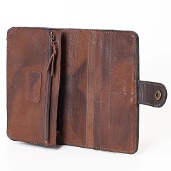 Genuine Leather Floral Wallet